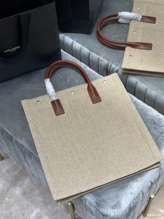 COTTON S AND RIVE N YSL SHOPPING GAUCHE IN LINEN BAG 0611